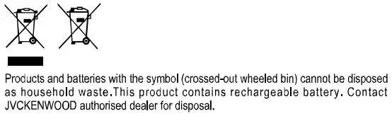 JVC HA-Z77T Wireless Headphone User Manual - Disposal icon