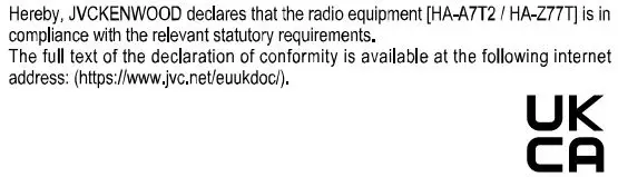JVC HA-Z77T Wireless Headphone User Manual - UKCA icon