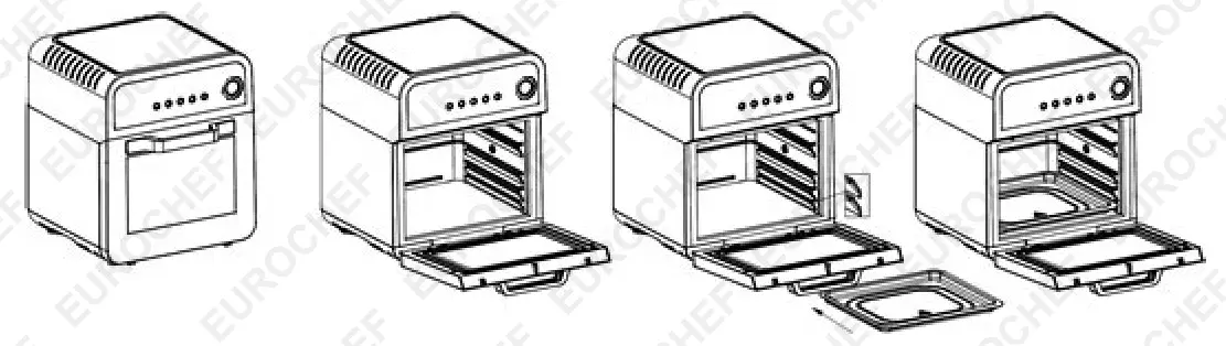 EuroChef EU-AF25 Digital Control Air Fryer - Set up 2