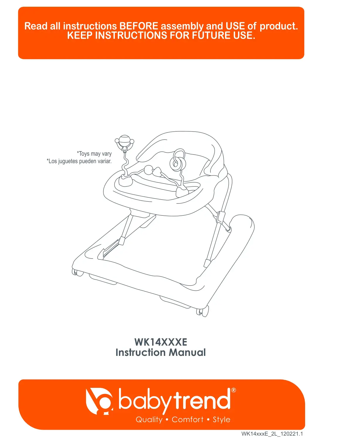 Baby Trend WK14xxxE 2L Sit N' Stand Strollers Instruction Manual