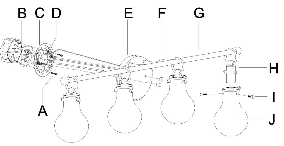 LNC ZYRVY2LWS4591S7 Charm 29-in 4-Light Matte Gold with Clear Glass Shade LED - Fig 1