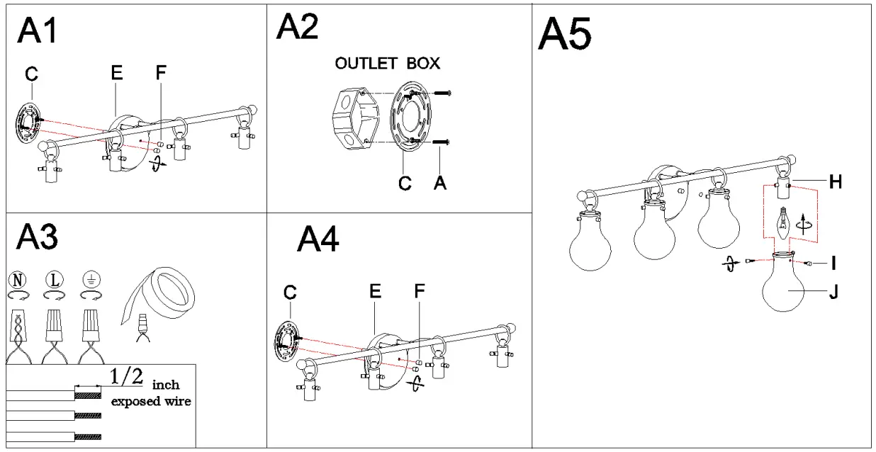 LNC ZYRVY2LWS4591S7 Charm 29-in 4-Light Matte Gold with Clear Glass Shade LED - Fig 2