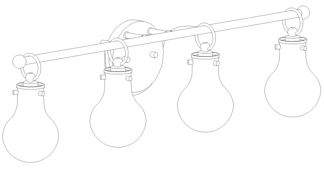 LNC ZYRVY2LWS4591S7 Charm 29-in 4-Light Matte Gold with Clear Glass Shade LED