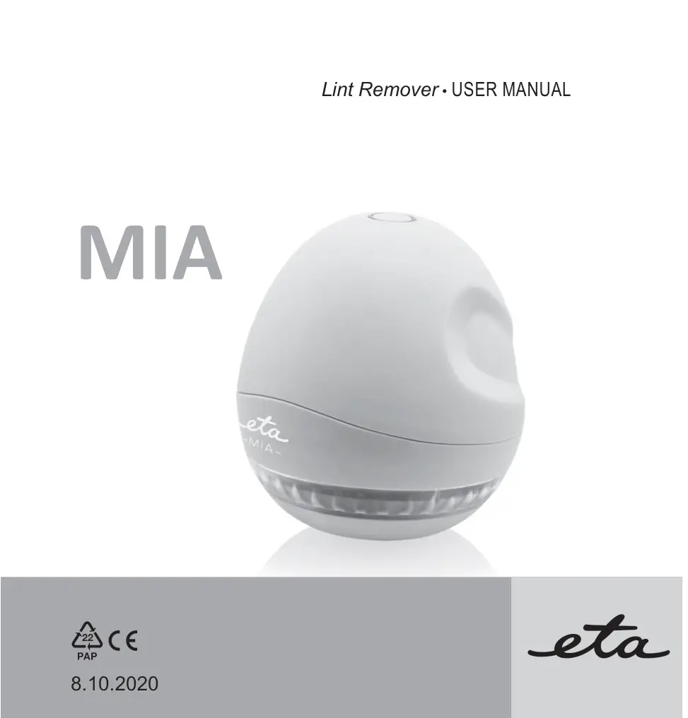 eta MIA Lint Remover User Manual