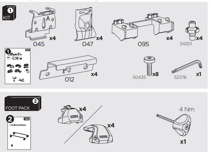 THULE-186-30-Montagekit-Flush-Rail-Instruction-fig-1
