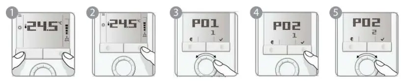 SIEMENS RDG110U Room Thermostat Instruction Manual - Control parameters