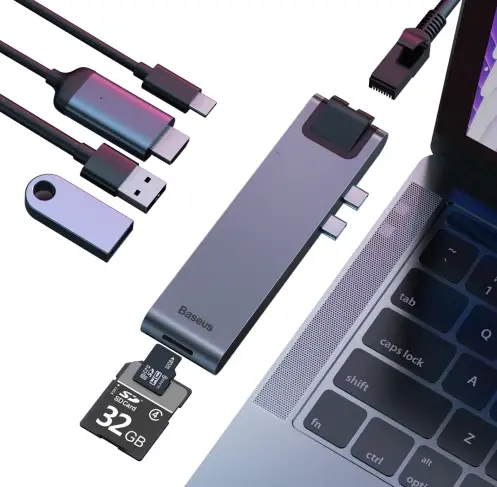 Baseus Cahub-l0g Thunderbolt C Plus Pro 7 In 1 Smart Hub Docking User Manual