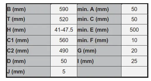 Omega Cooktop OCC64KZTGG - Installation of the Hob