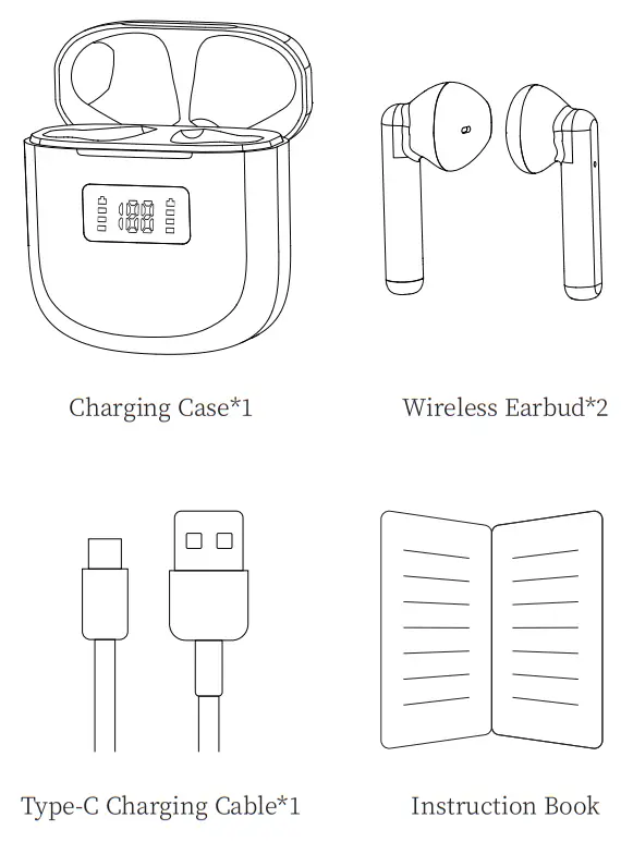 Dzstorm MD026 True Wireless Stereo Earphones - Product Contents