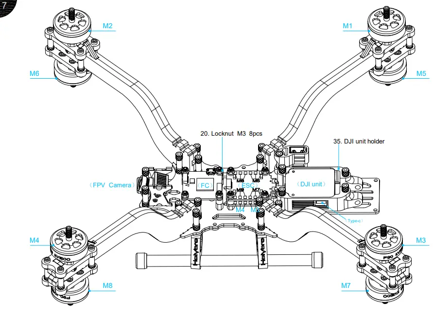 Holybro 30088 Kopis Cinematic X8 Frame Kit -1.6
