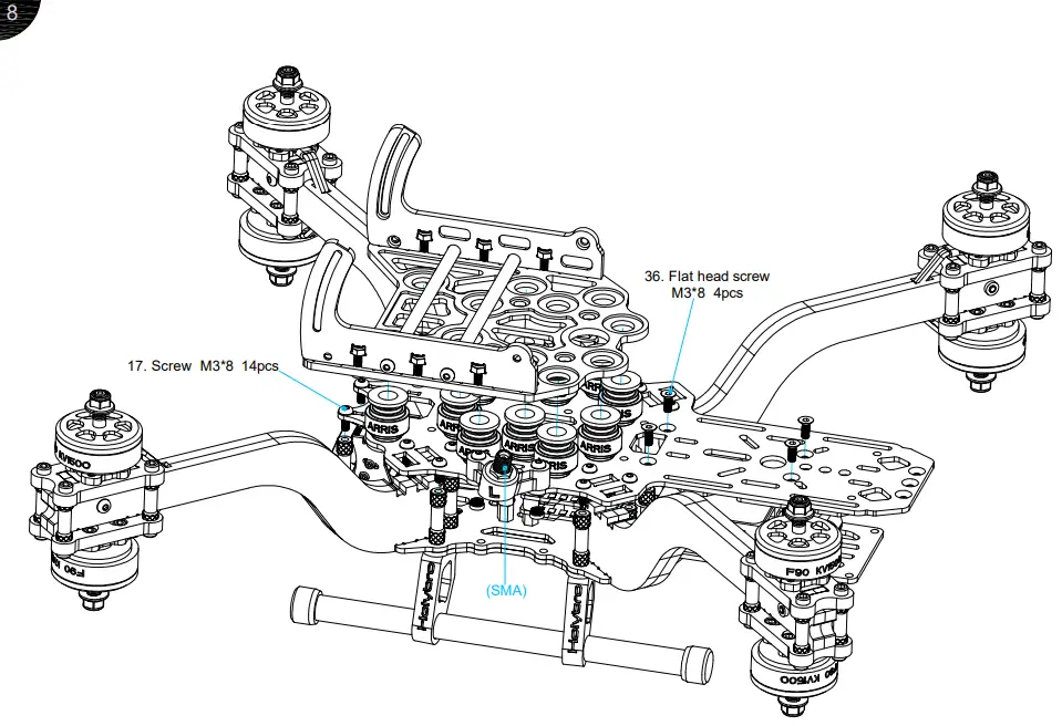 Holybro 30088 Kopis Cinematic X8 Frame Kit -7