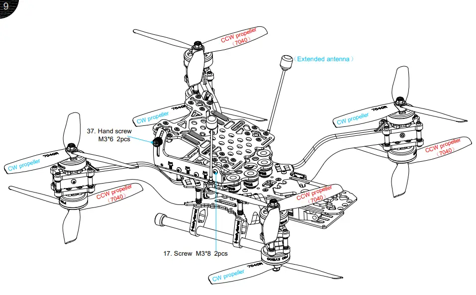 Holybro 30088 Kopis Cinematic X8 Frame Kit -9
