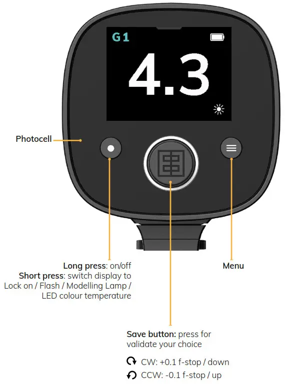 elinchrom 211404 ONE Off Camera-- Control panel