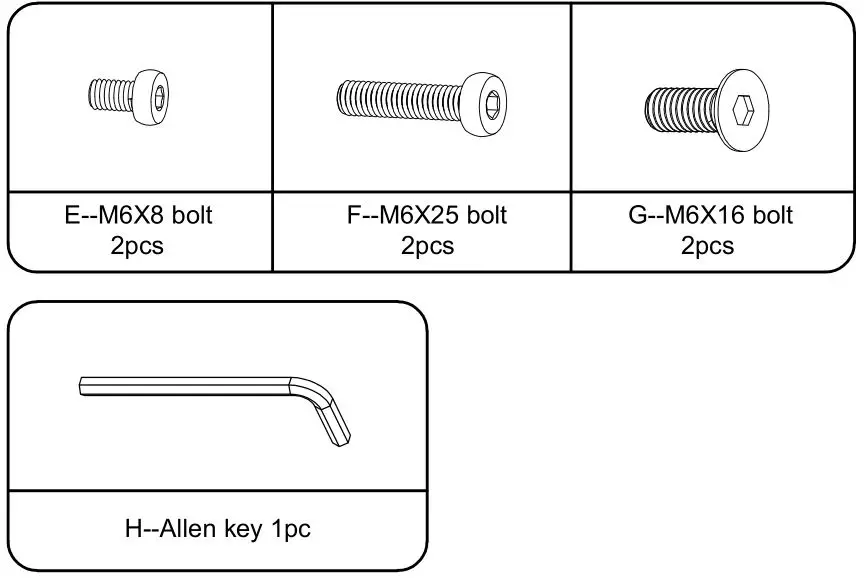 Mounting Dream MD5411 Speaker Stand - Hardware for stand assembly