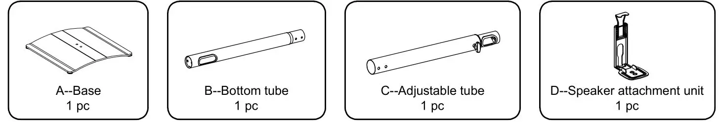 Mounting Dream MD5411 Speaker Stand - Part list