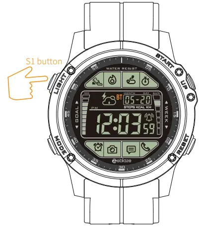 long press S1 button