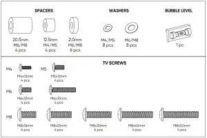 onn 100028949 TV Mount Hardware Kit - TV Mount Hardware Kit
