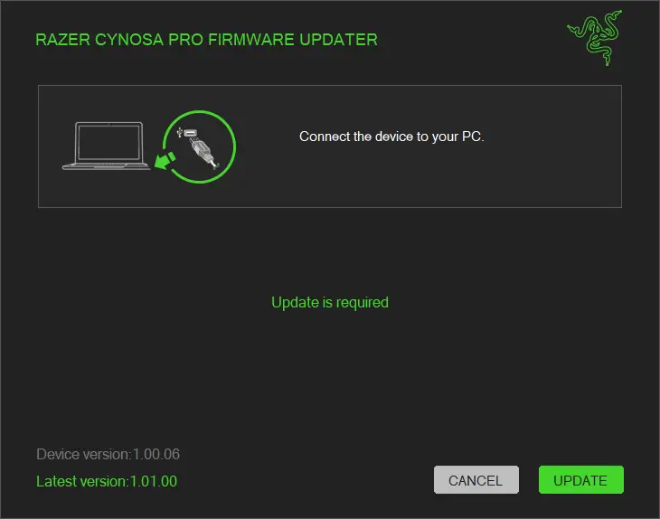 Razer Cynosa Chroma Pro Firmware Updater