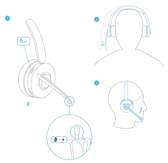 ANKER PowerConf H700 Bluetooth Headset with Microphone- Mute