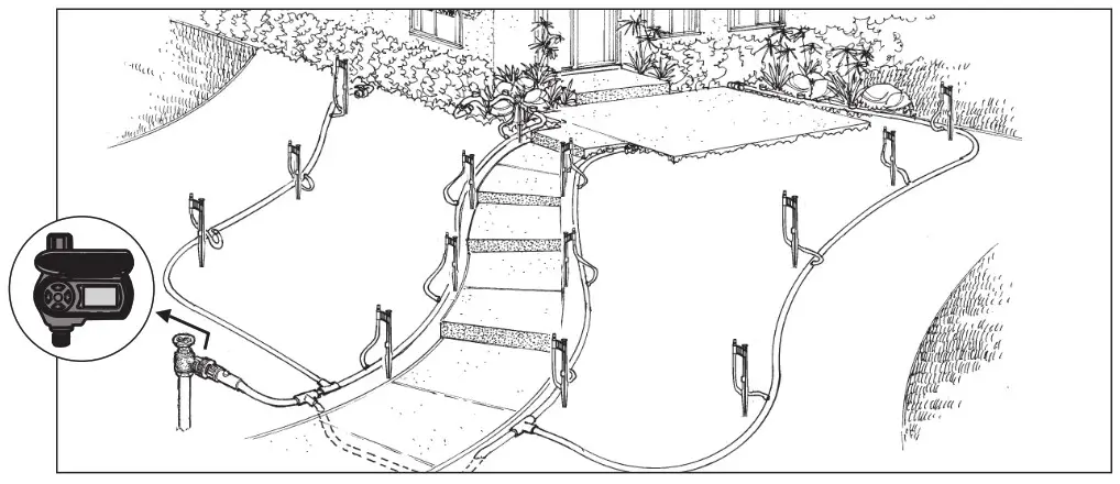DIG Drip and Micro Sprayer Watering Kit GE2050- MICRO SPRAYER LAYOUT