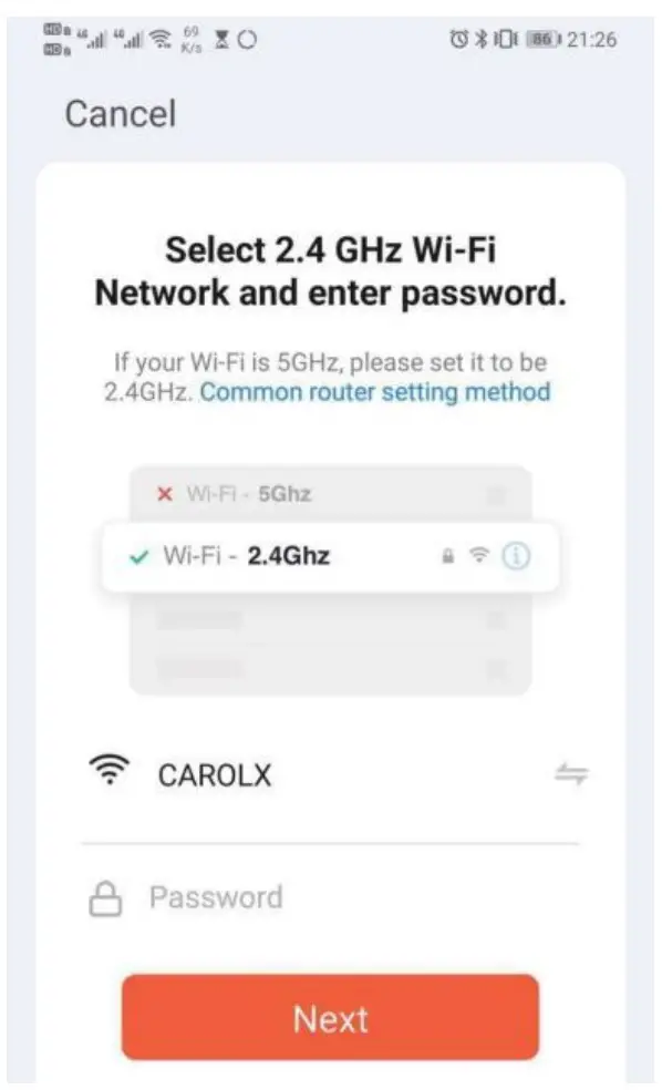 Shenzhen Carolx Technology W2003 Star Night Light Projector - Select WIFI, enter the password, and then clicking Next.