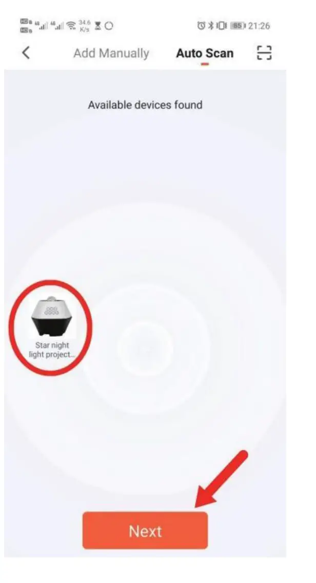 Shenzhen Carolx Technology W2003 Star Night Light Projector - When the Star Night Light Projector icon appears