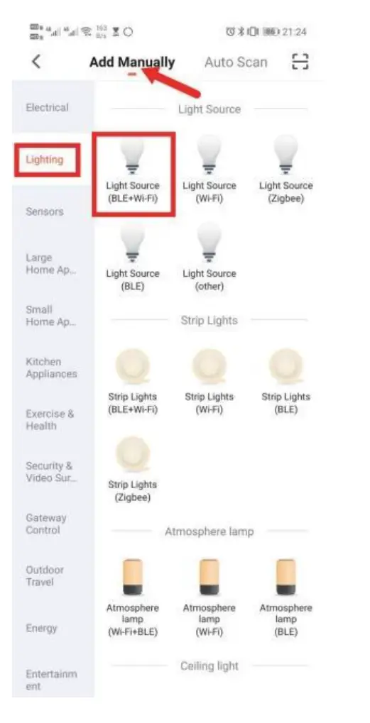 Shenzhen Carolx Technology W2003 Star Night Light Projector - Method 2 Add Manually