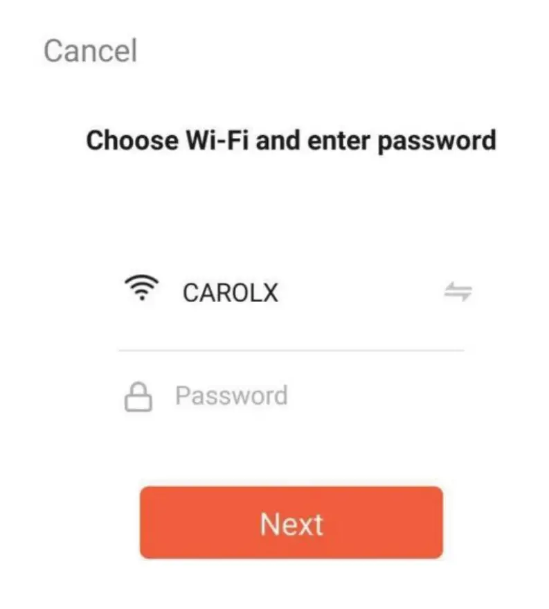 Shenzhen Carolx Technology W2003 Star Night Light Projector - Select WIFI, enter the password, and then clicking Next