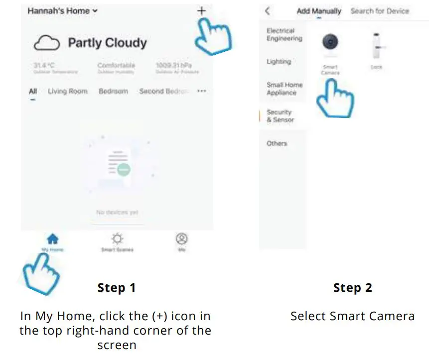 time2 Olivia 2 Indoor Rotating WiFi Security Camera User Guide - Add Olivia 2