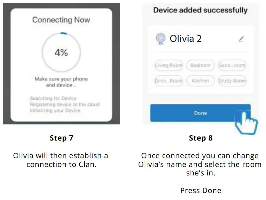 time2 Olivia 2 Indoor Rotating WiFi Security Camera User Guide - Add Olivia 2