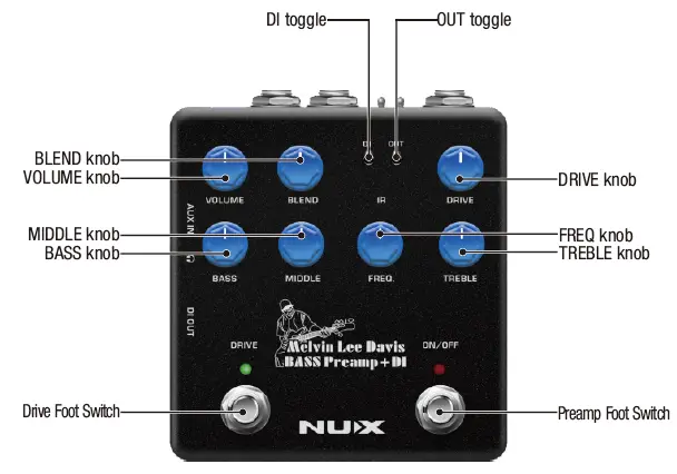NUX NBP-5 Melvin Lee Davis Bass Preamp + DI fig 1