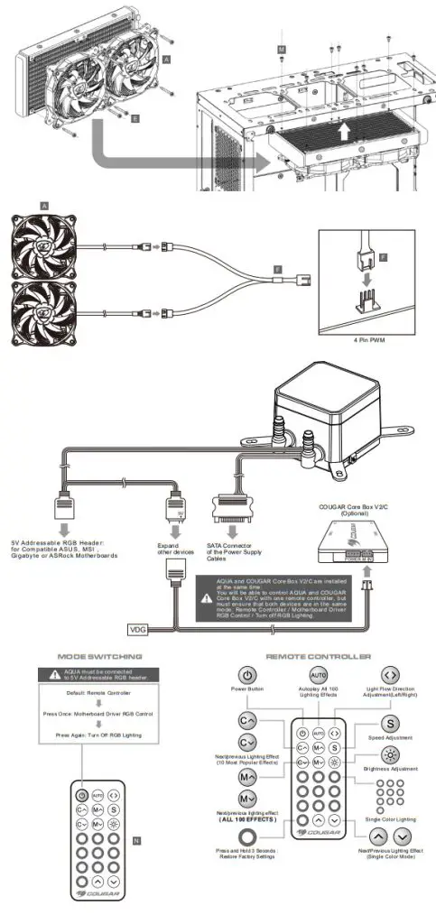COUGAR COAQUA240 240 AQUA 240 RGB Liquid CPU Cooler - INSTALLATION