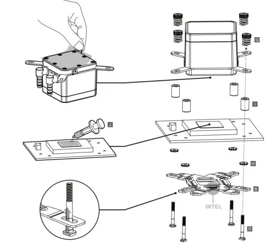 COUGAR COAQUA240 240 AQUA 240 RGB Liquid CPU Cooler -Intel