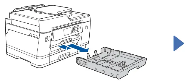 Pull the paper tray completely out of the machine