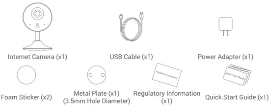 EZVIZ CSC1C Smart Home Camera - Box Content