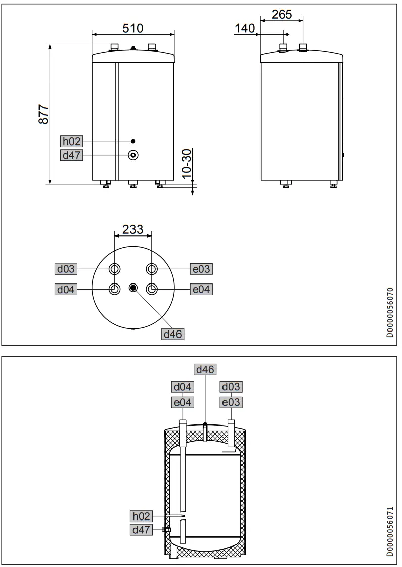 TIEBEL ELTRON SBP 100 Classic Heating Buffer Cylinder - fig 2