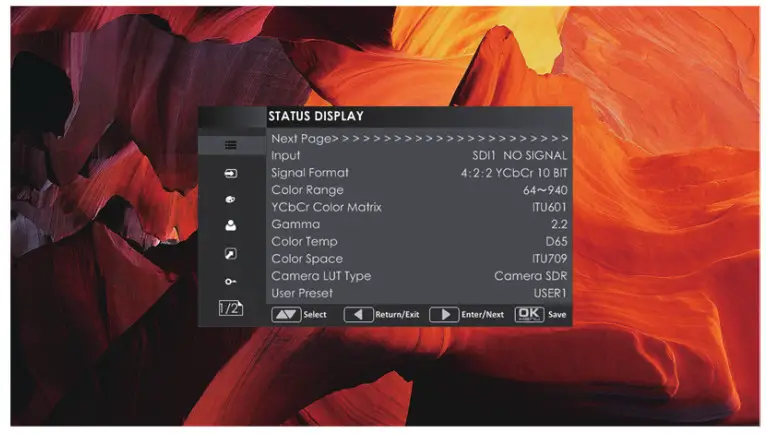 SWIT 15.6 LCD Monitor-Main Menu