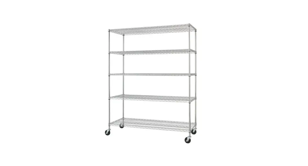 Trinity Tbtz-0904 Ecostorage Chrome 5-tier Rolling Heavy Duty Steel Wire Shelving Unit User Manual