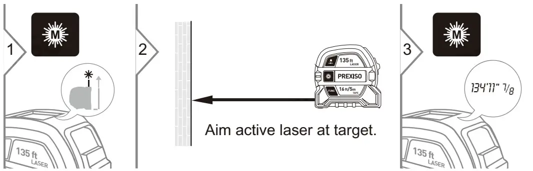 PREXISO PLT40L 2 in 1 Laser Tape Measure - Operations 2