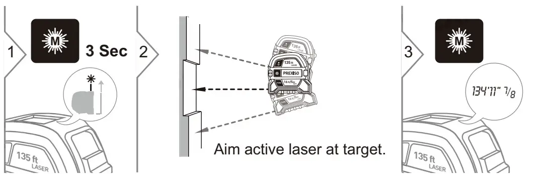 PREXISO PLT40L 2 in 1 Laser Tape Measure - Operations 3