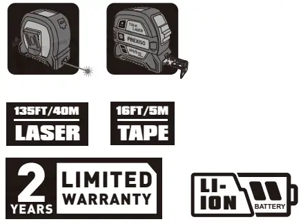PREXISO PLT40L 2 in 1 Laser Tape Measure - icon