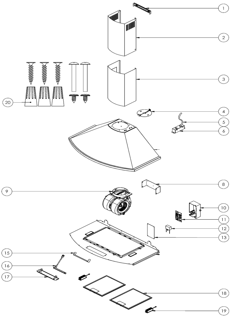 Zephyr ZSAE30FB Savona 3 Stainless Steel Wall Mounted Range Hood