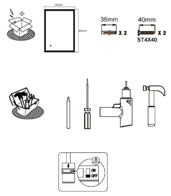 sycamore Lighting SY9104 Stockholm LED Bathroom Mirror Demister fig 1