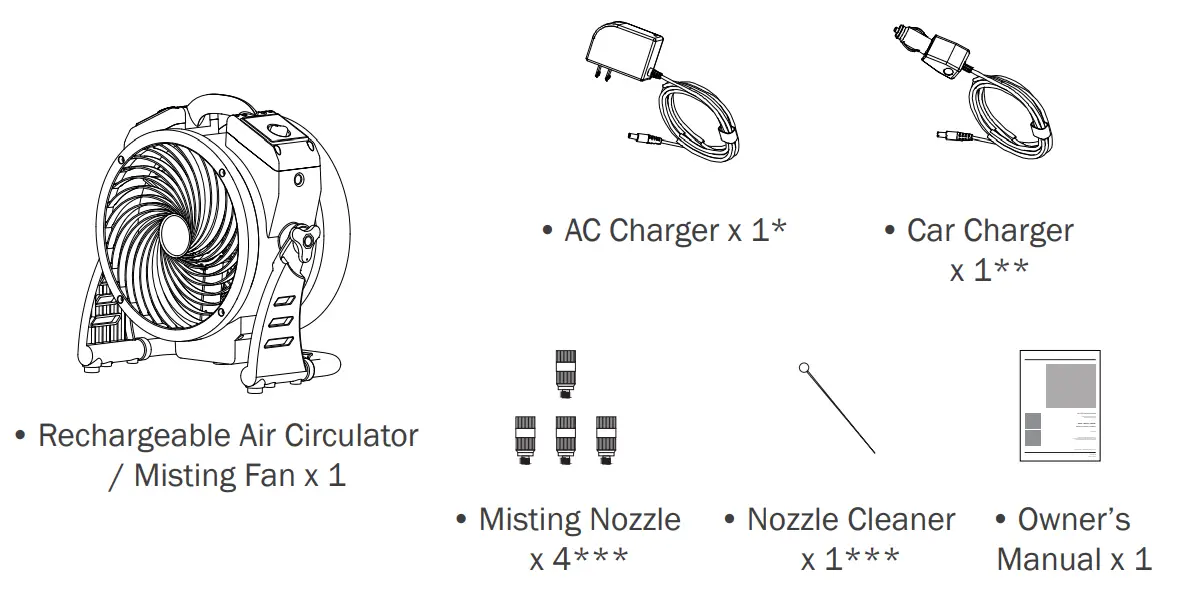 XPOWER FC-125B Rechargeable Cordless Air Circulator - 1