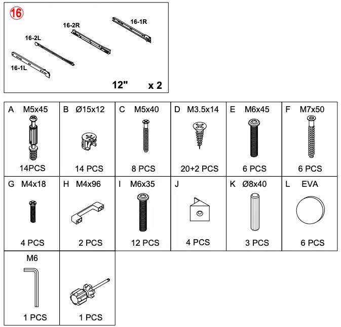 Parts List Continued