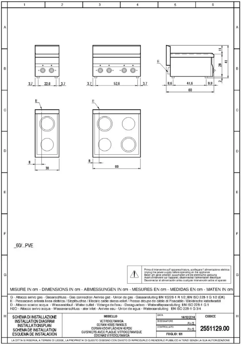 modular 316662 Ceran Hobs Ranges - SCHEMI DI INSTALLAZIONE 1