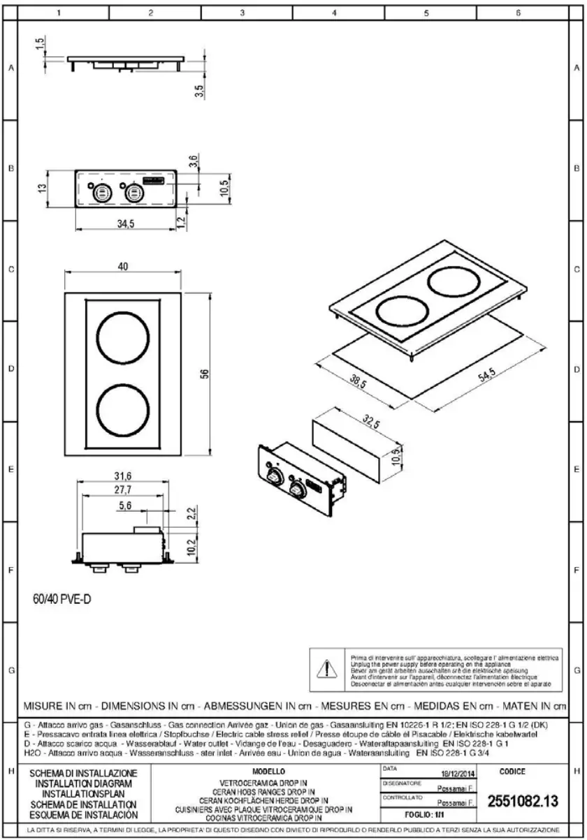 modular 316662 Ceran Hobs Ranges - SCHEMI DI INSTALLAZIONE 4