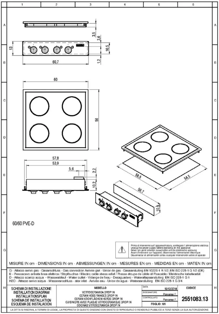 modular 316662 Ceran Hobs Ranges - SCHEMI DI INSTALLAZIONE 5