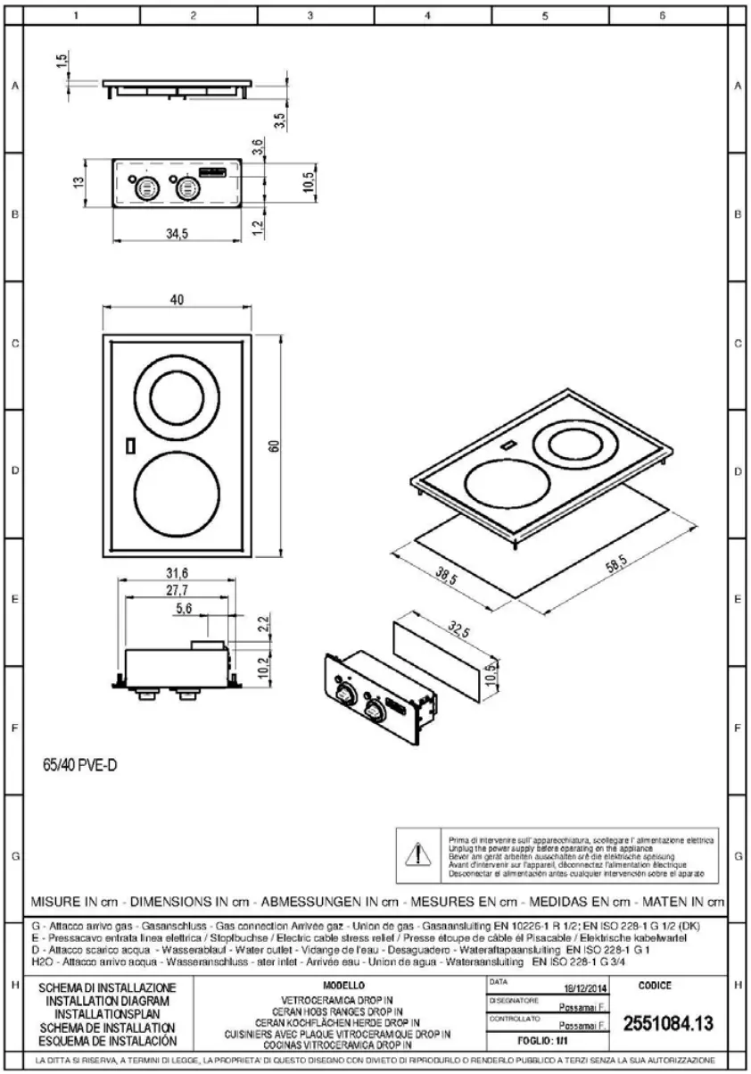 modular 316662 Ceran Hobs Ranges - SCHEMI DI INSTALLAZIONE 6