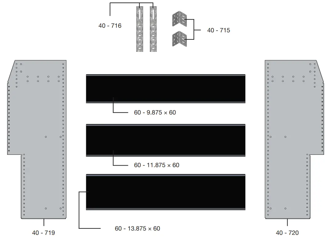 RANGER DESIGN P4 RA60 3 60 Steel Shelving Unit  3 Shelves - PHASE